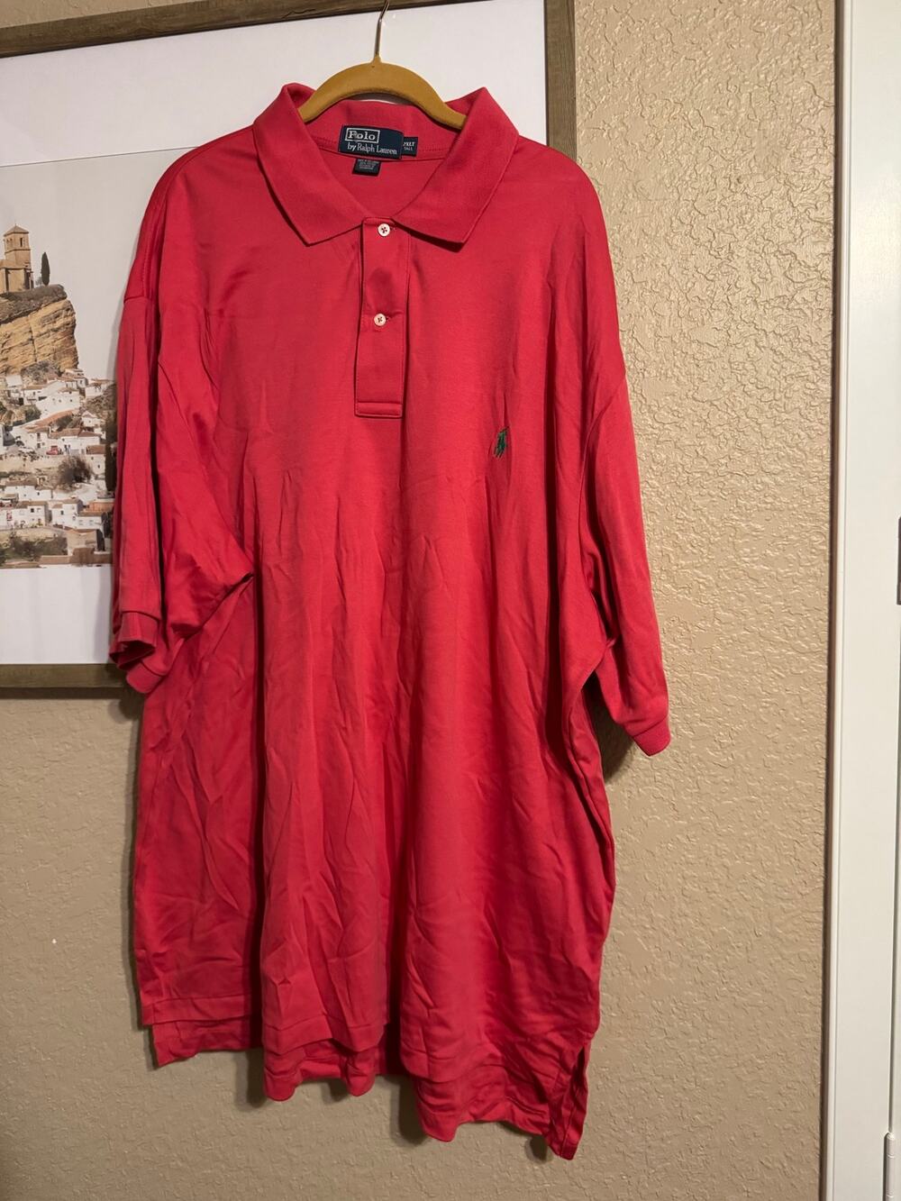 Polo Ralph Lauren Men's 2XLT Polo Shirt Orange Green Pony Big & Tall NWOT